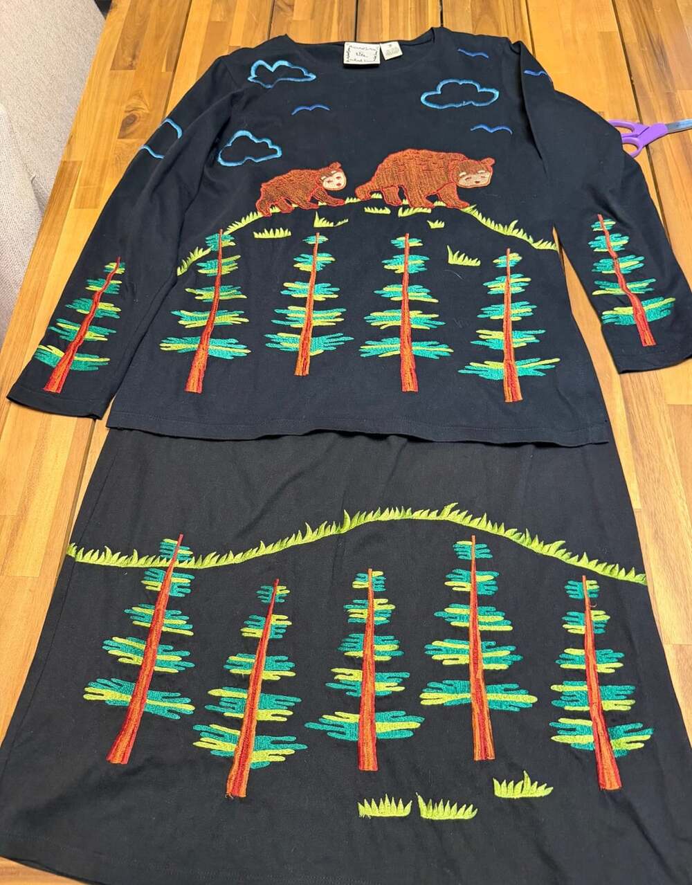 Michael Simon Vintage Two Piece Bear Nature Outfit Set